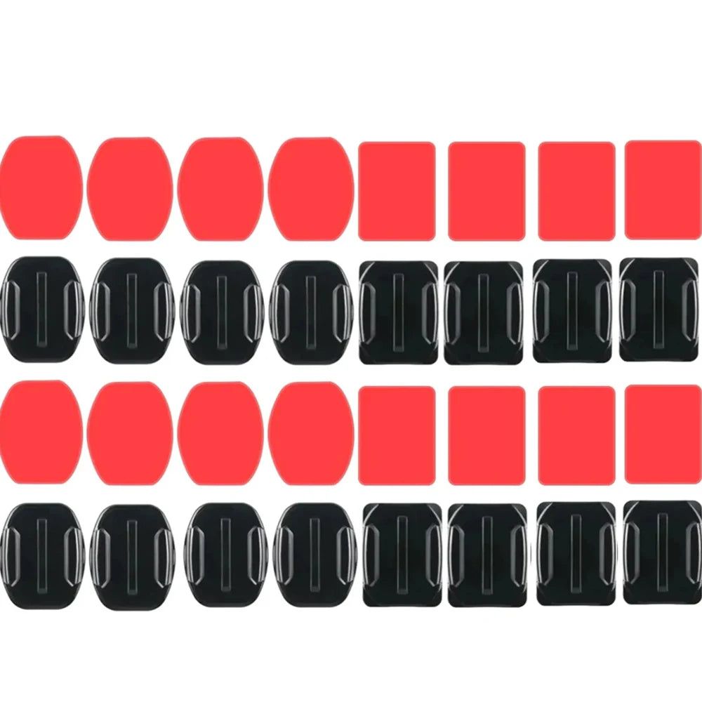 Helmet Adhesive Mount Set for GoPro Hero 8–13, Insta360, DJI & SJCAM – Flat & Curved Sticky Camera Accessories