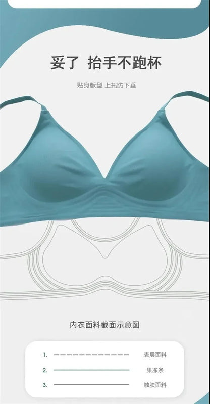 Latex Jelly Seamless Bras for Women – Wireless, Removable Padded Bralette, Comfortable One-Piece Brassiere for Sleep