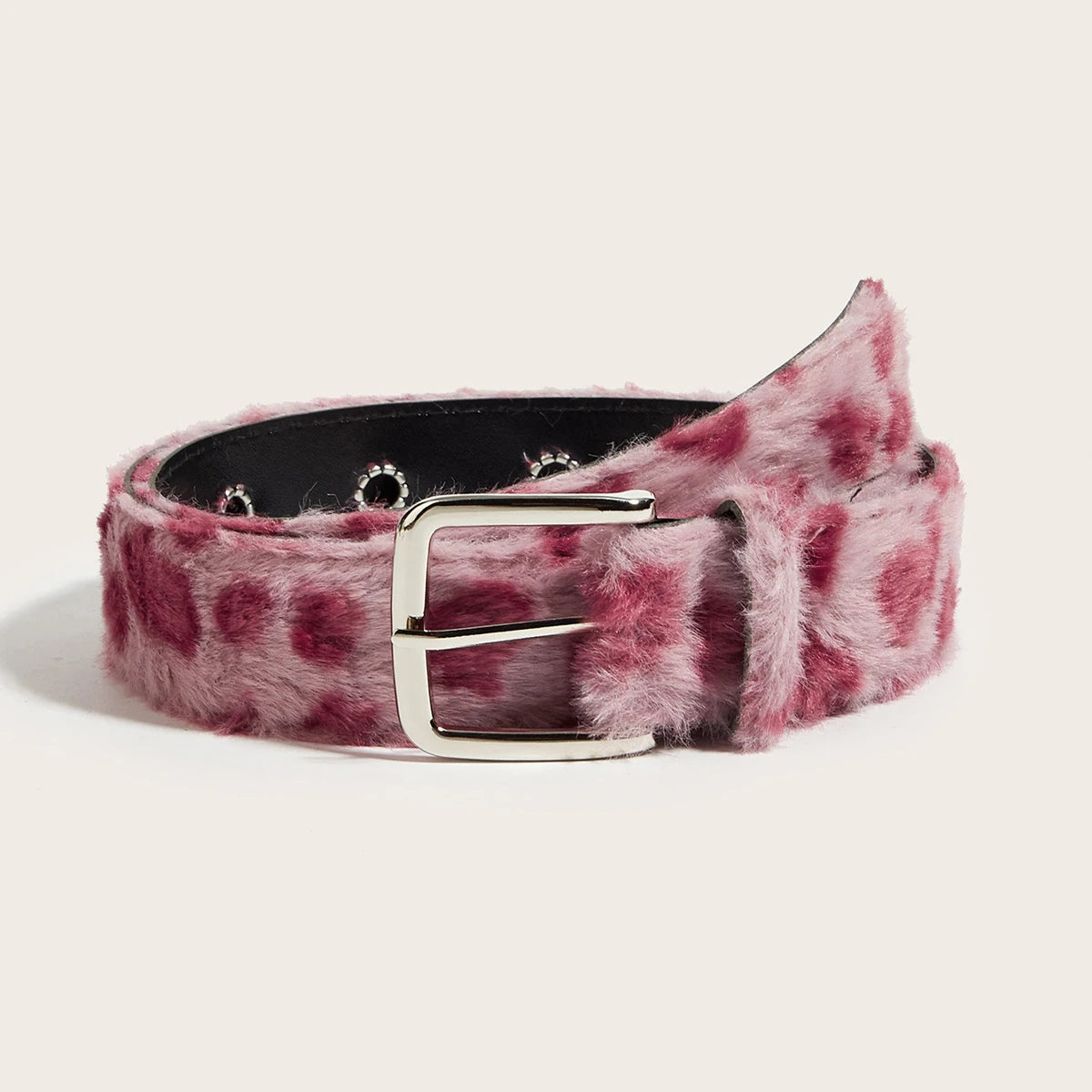 Gothic Y2K Faux Fur Belt - Women’s Punk Hip Hop Waistband for Jeans & Winter Fashion