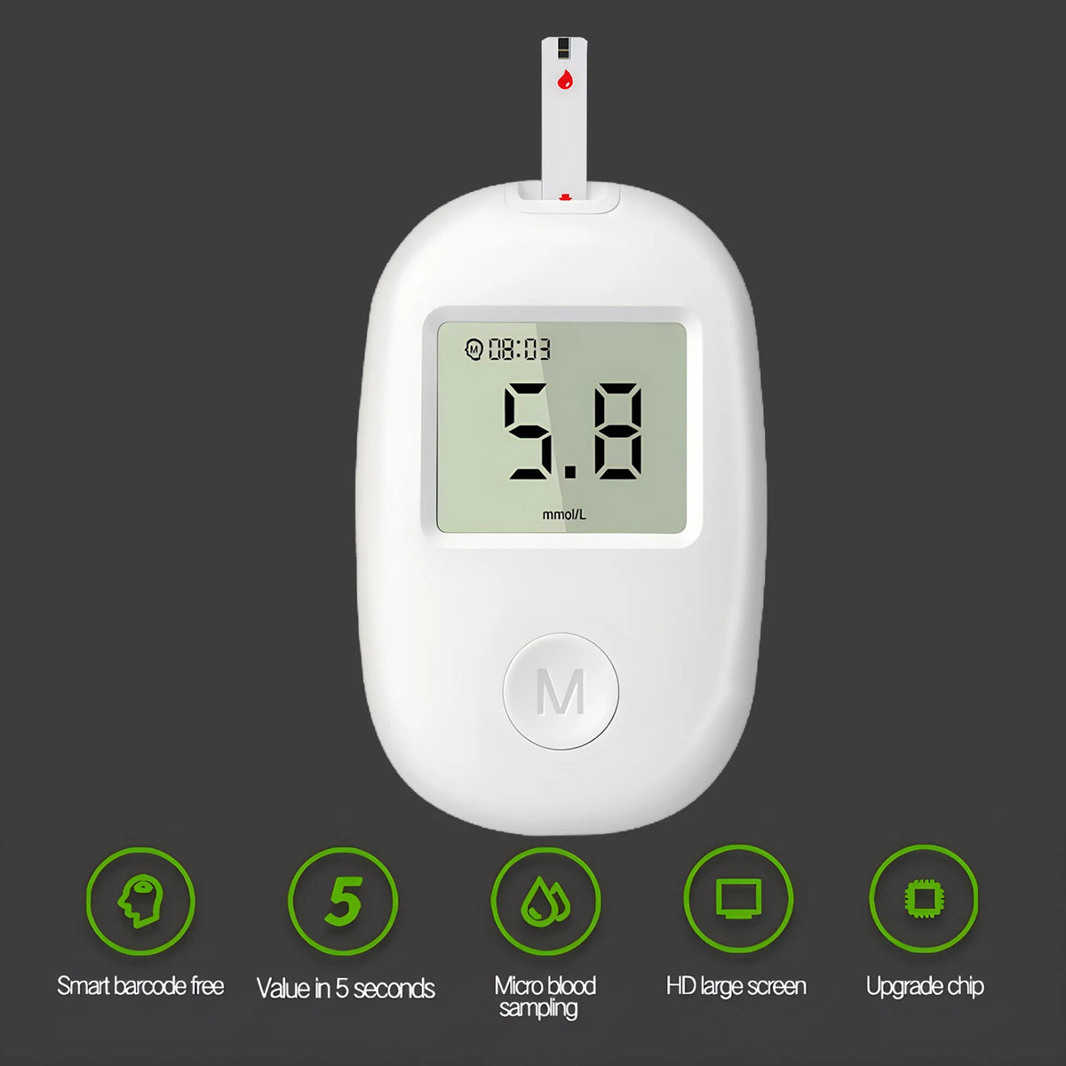 Blood Glucose Meter Kit - Digital Diabetes Monitor with 50 Test Strips and Lancets for Blood Sugar Testing