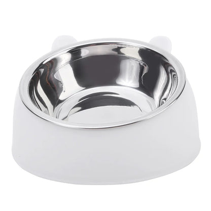 Stainless Steel Cat Food Bowl - Inclined Feeding Bowl for Cats and Puppies