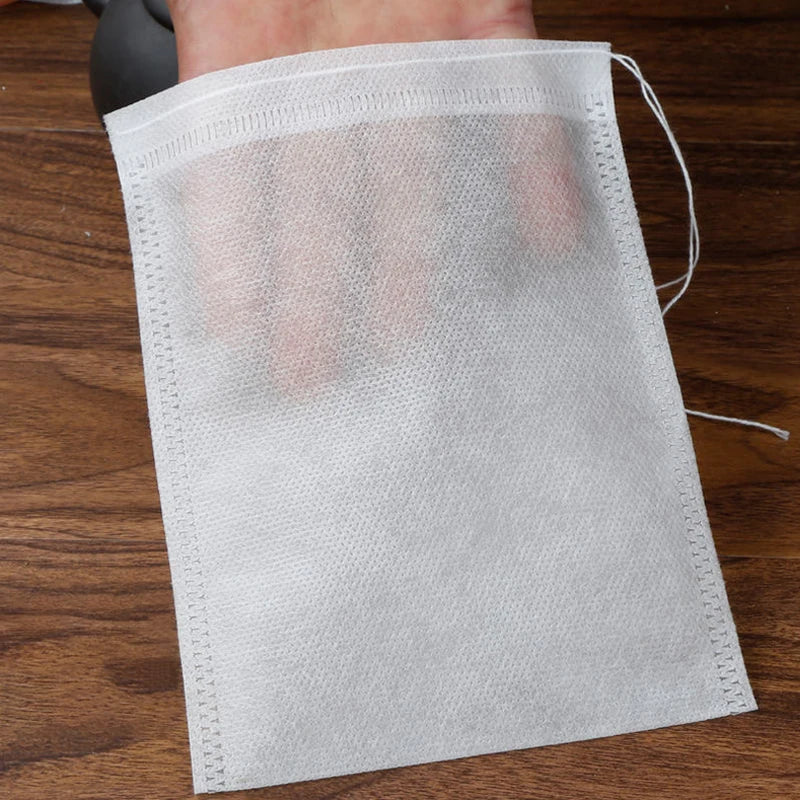 50/100PCS Disposable Tea Filter Bags - Non-Woven Empty Tea Infuser Pouches with String