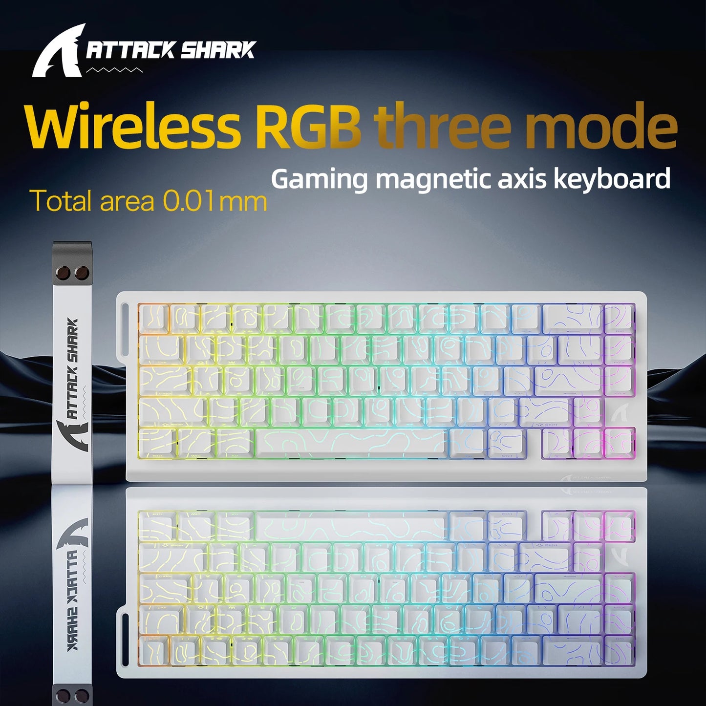 X68HE Attack Shark Magnetic Mechanical Gaming Keyboard – Wired Pro Gaming with 0.01mm Rapid Trigger, 8000Hz, SOCD/Rs 0.125ms