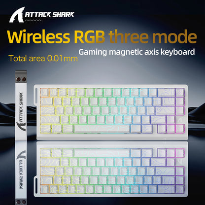 X68HE Attack Shark Magnetic Mechanical Gaming Keyboard – Wired Pro Gaming with 0.01mm Rapid Trigger, 8000Hz, SOCD/Rs 0.125ms