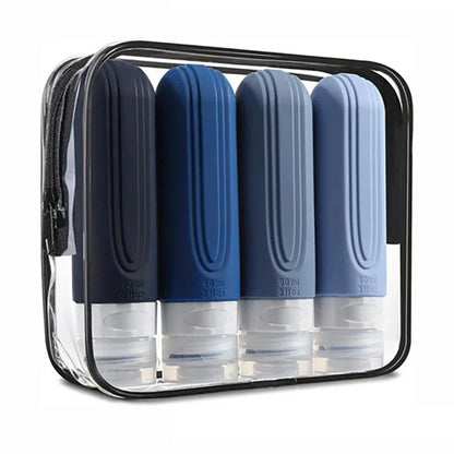 90ml Silicone Travel Bottles Set – Leak-Proof, Refillable Dispenser for Shampoo & Conditioner