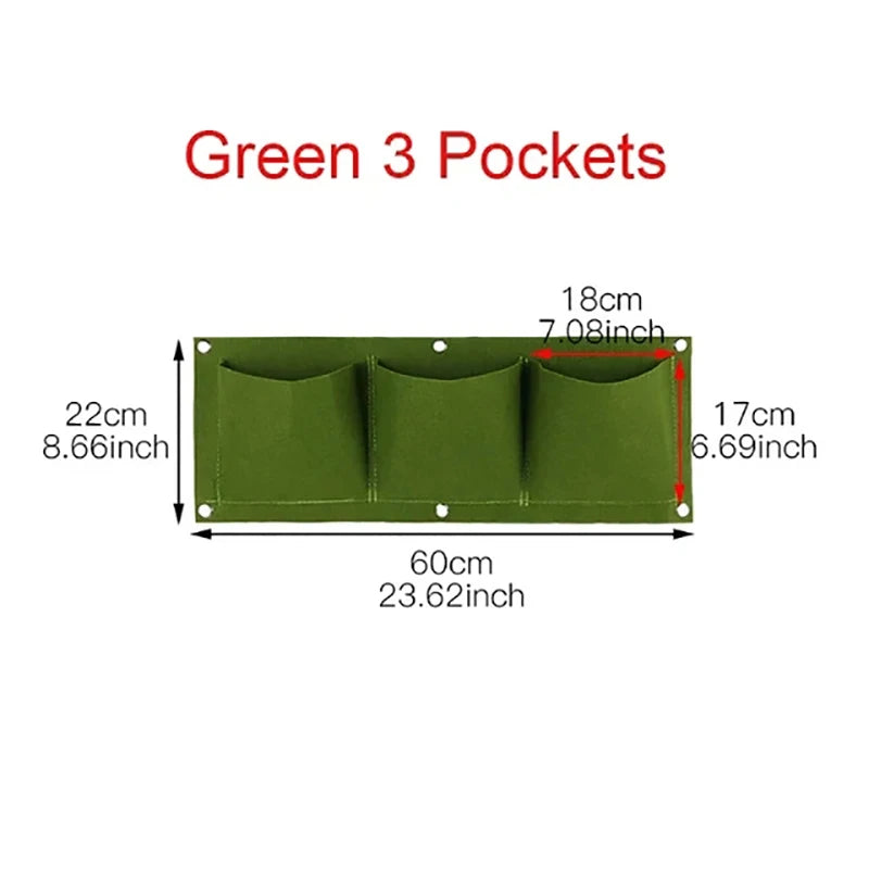 Wall Hanging Planting Bag – Multi-Pocket Vertical Garden Planter for Vegetables, Flowers, and Bonsai