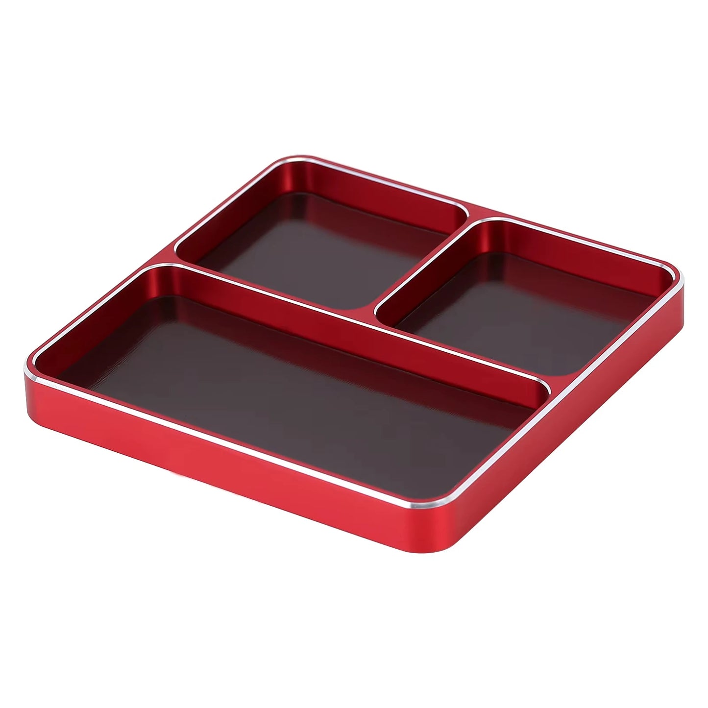 CNC Aluminum Magnetic Screw Tray 98×98×11mm – Nut, Bolt & Gasket Storage Organizer for RC Car, Boat & Airplane Models