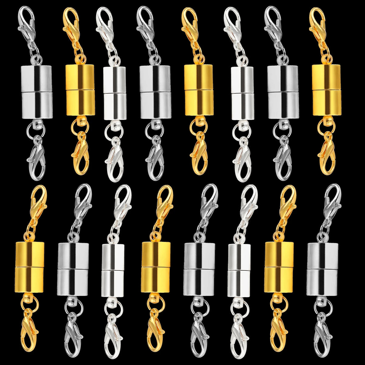 Magnetic Jewelry Clasps - Strong Buckle Connectors with Lobster Clasps for DIY Bracelets, Necklaces & Jewelry Making