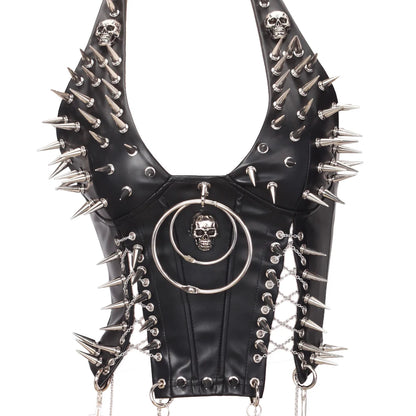 Y2K Gothic Spiked Tank Top - Punk Rock Emo Grunge Festival Style for Women