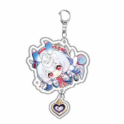 Genshin Impact Anime Keychain – Fontaine & Natlan Characters Sigewinne, Charlotte, Navia, Neuvillette & Clorinde Freminet