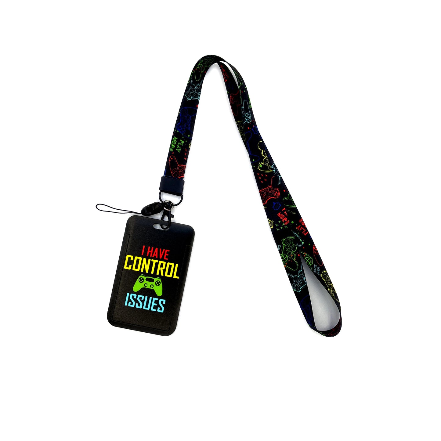 Gamer Card Holder Neck Strap Lanyard – Key, ID & Phone Badge Holder with Cool Hanging Rope
