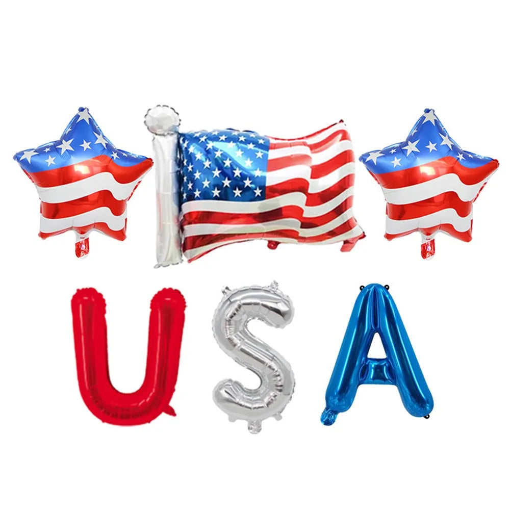 American 4th of July Party Decorations Set – Independence Day Banner, Balloons & Table Supplies for Patriotic USA Theme Celebration