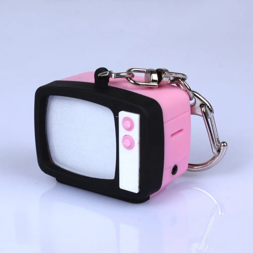 Retro TV Keychain – Miniature LED Television Pendant Toy for Kids & Home Decor