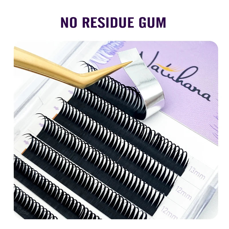 NATUHANA 0.07mm Wet Eyelash Extensions – Manga Wispy Spikes & Premade Fans for Cosplay & Volume