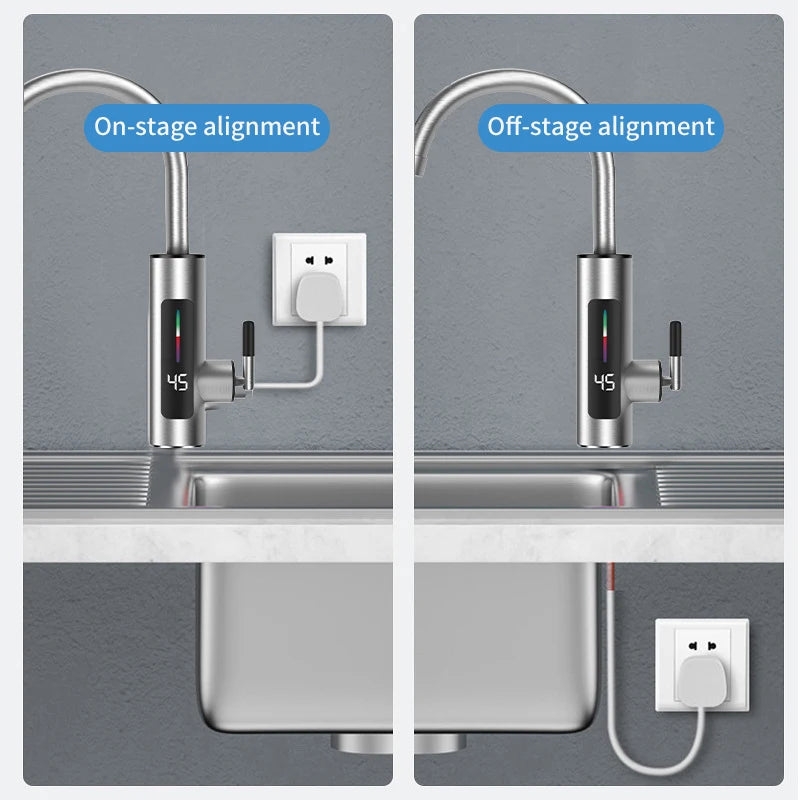 3000W 220V Electric Kitchen Water Heater Tap – Instant Hot & Cold Stainless Steel Faucet Heater