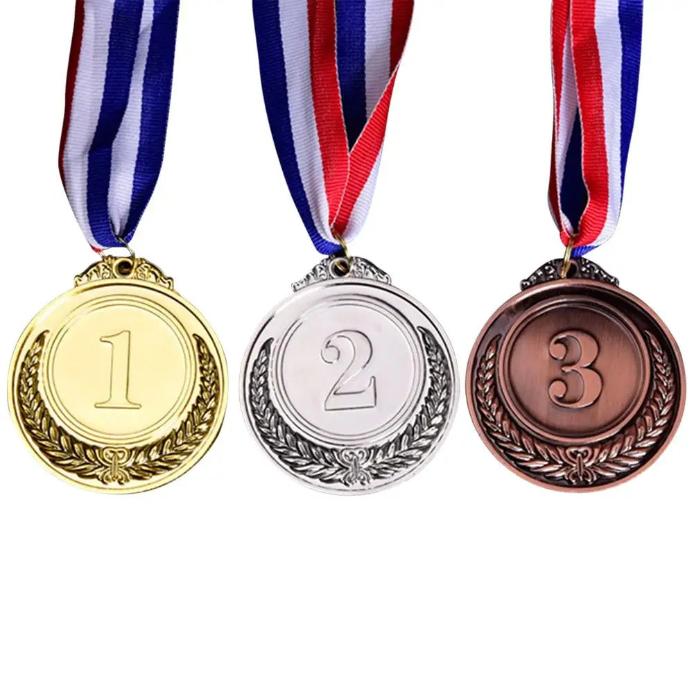 3-Piece Gold, Silver and Bronze Winner Medals - Sports Day Competition Awards for Adults, Kids, Outdoor Games, and Souvenirs