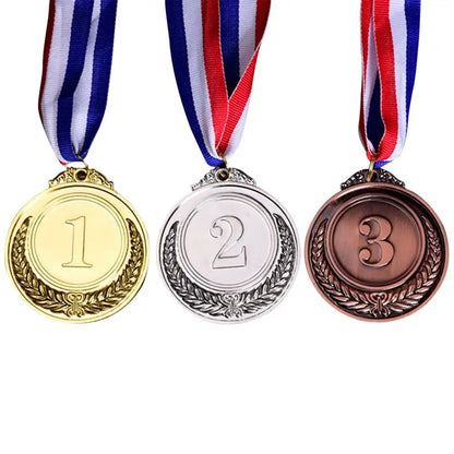 3-Piece Gold, Silver and Bronze Winner Medals - Sports Day Competition Awards for Adults, Kids, Outdoor Games, and Souvenirs