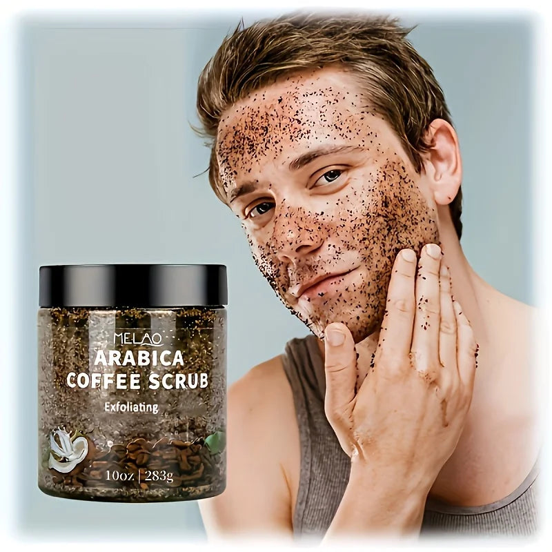 MELAO Arabica Coffee Scrub - Natural Exfoliating Body Scrub with Dead Sea Salt & Moisturizing Coffee Skin Care Formula