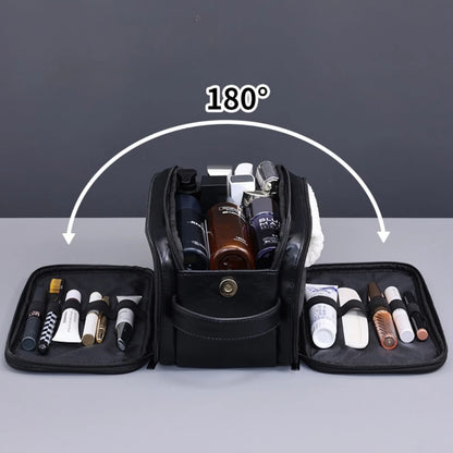 Multi-Pocket Waterproof PU Toiletry Bag – Hanging Travel Makeup & Cosmetic Organizer for Men & Women Essentials Wash Bag