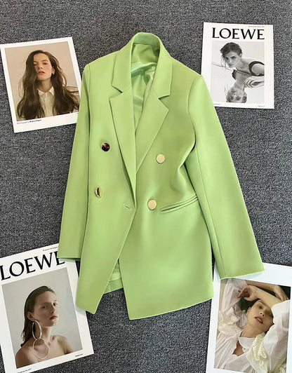 2023 Women's Elegant Single Button Blazer – Slim Fit Long Sleeve Office Jacket for Autumn & Winter