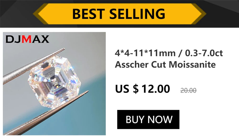 1CT Lab-Grown Moissanite Diamonds – D Color VVS1 Loose Gemstones, Full Size 0.7mm-20mm