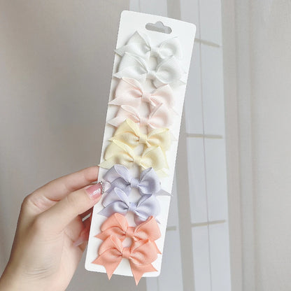 10pcs Kids Bow Hair Clips - Handmade Ribbon Bowknot Barrettes for Baby Girls Hair Accessories