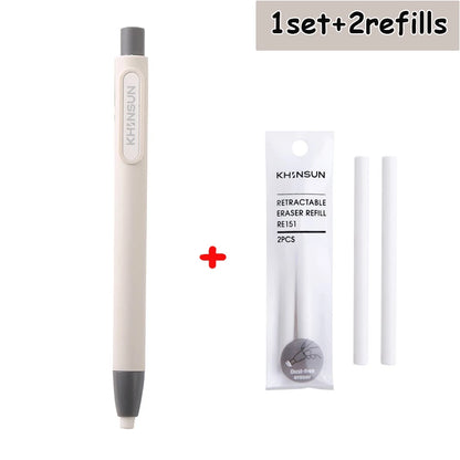 Retractable Pencil Eraser — Rubber Eraser for Writing Correction, School & Office Supplies
