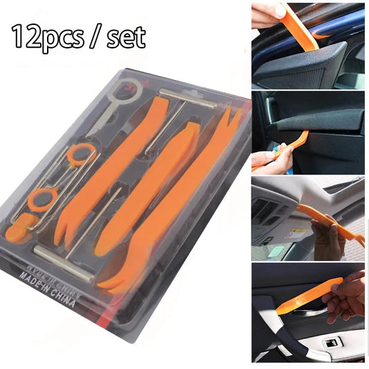 Multiple Car Hand Tool - Plastic Pry Bar Set for Car Audio and Interior Disassembly - Door Panel Removal, Interior Clip, and Rocker Crowbar Kit