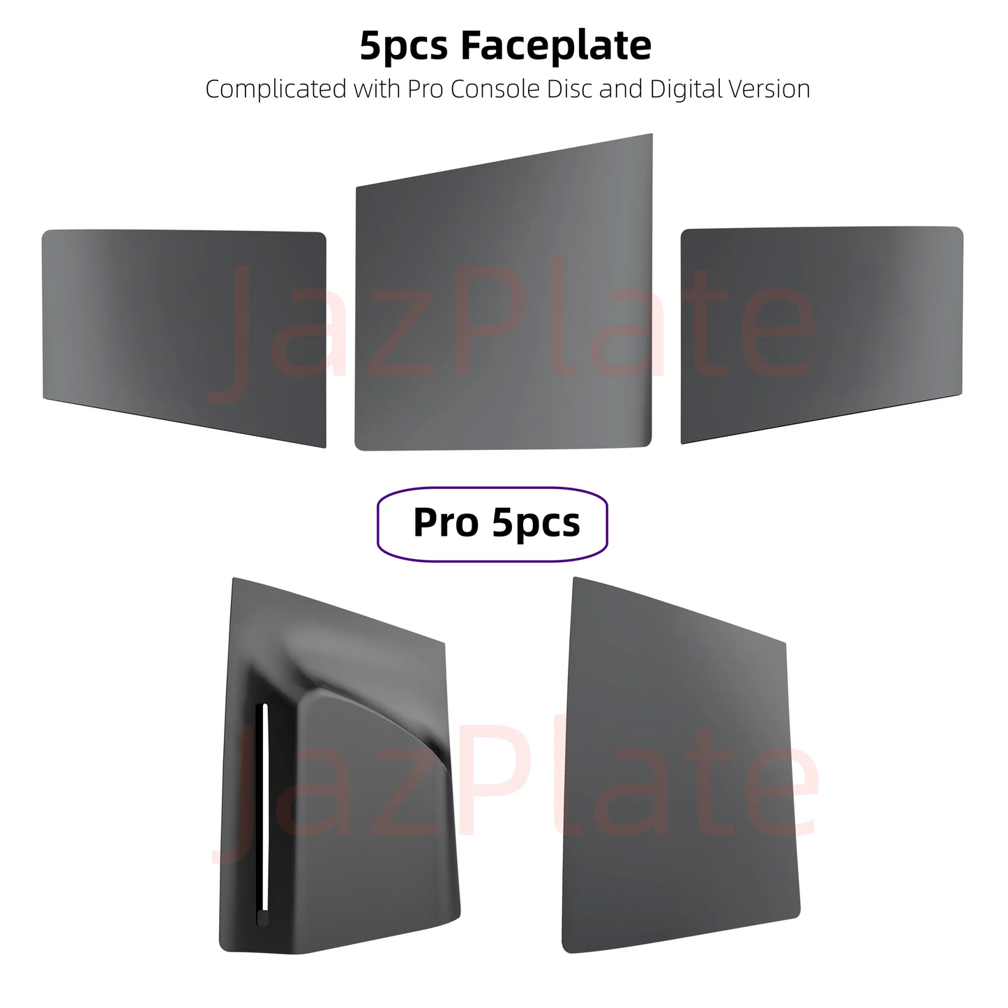 5-in-1 30th Anniversary Gray Faceplates for PS5 Pro – Disc & Digital Edition PlayStation 5 Cover Accessories