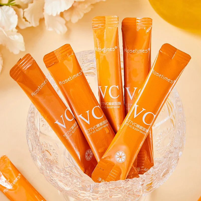 30pcs Vitamin C Sleeping Masks – Disposable Moisturizing, Firming, and Rejuvenating No-Wash Facial Mask for Skin Care