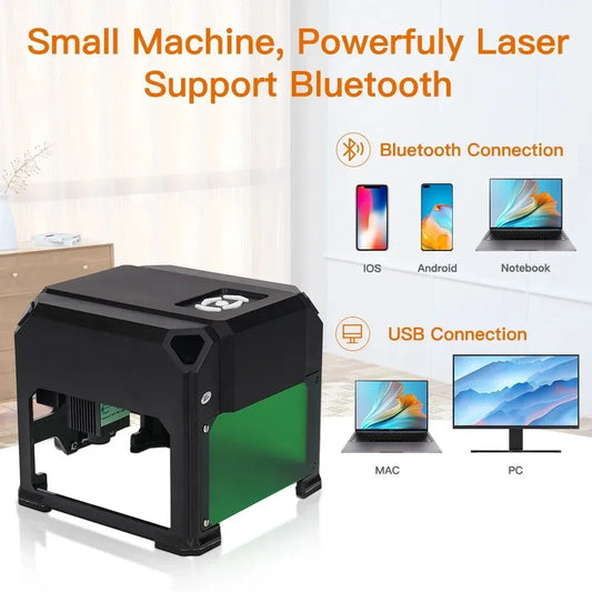 CNC K4 Mini Laser Engraver – 3000mW Bluetooth Engraving Machine for Wood, Leather, MDF & Paper