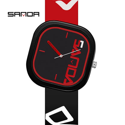 SANDA Men’s Quartz Sports Watch - Waterproof Silicone Strap with Simple Luxury Casual Design