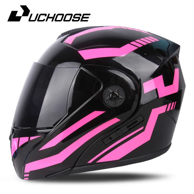 2024 Unisex Modular Motorcycle Helmet – Full Face Flip-Up Dual Lens Racing Helmet for Men & Women