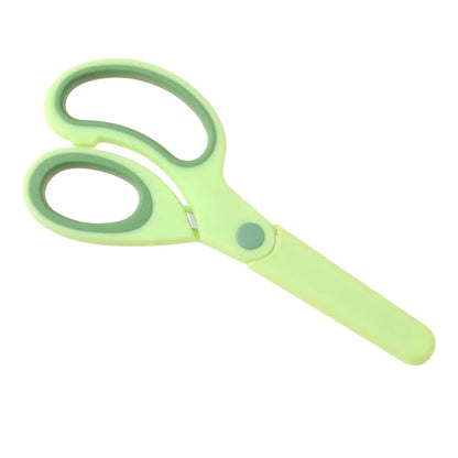 Kids Safety Scissors — Left-Handed Student Scissors with Sleeve for DIY, Paper Cutting & Stationery