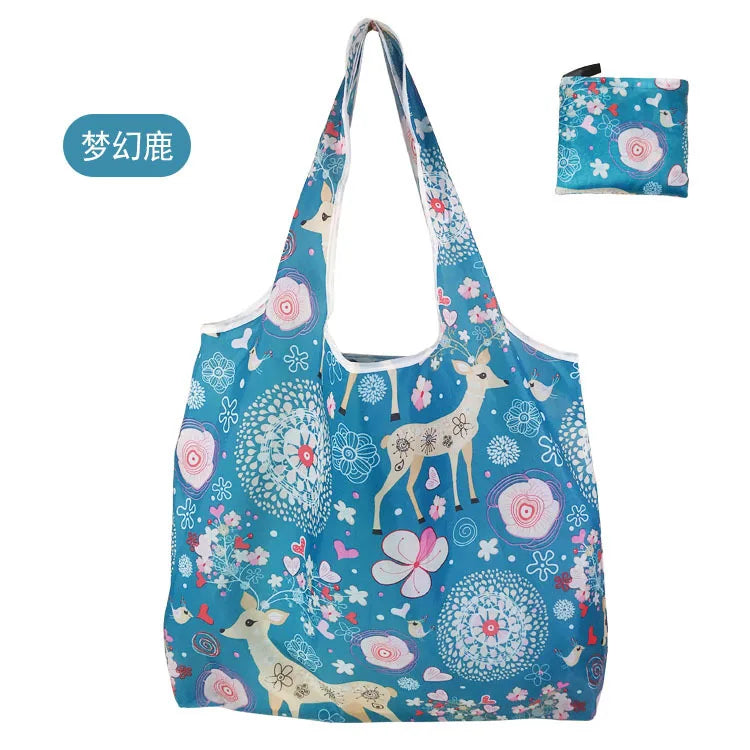 Large Foldable Reusable Shopping Tote Bag – Eco-Friendly Grocery & Beach Storage Shoulder Bag, Multi-Purpose Carry Pouch