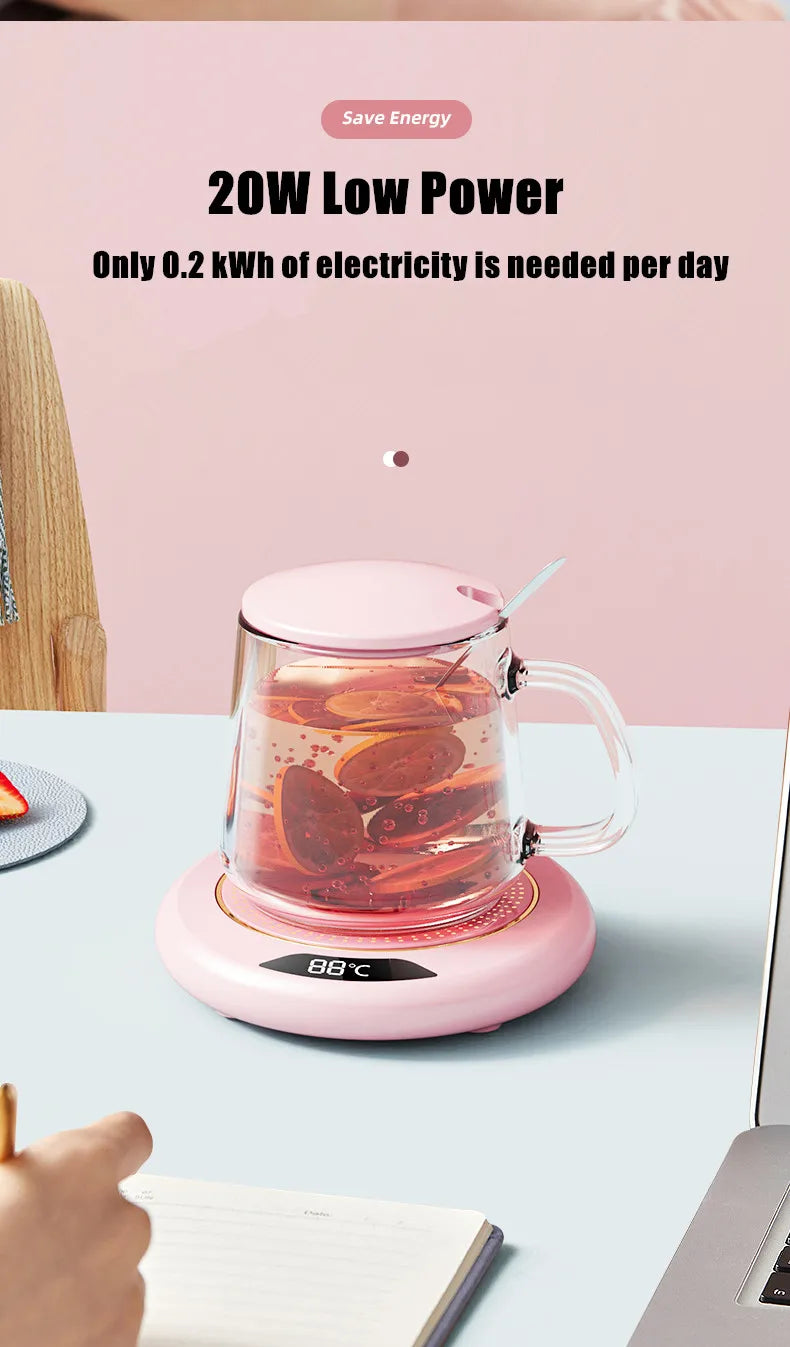 Thermostatic USB Heating Coaster with 3-Speed Adjustment – 55°C Constant Temperature for Home Use