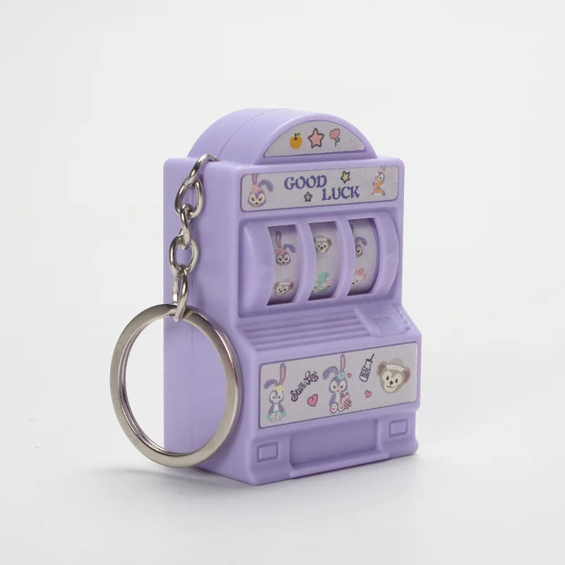 Mini Kawaii Slot Machine Keychain — Hello Kitty, Kuromi, My Melody & Cinnamon, Turnable Stress Relief Toy, Child Gift