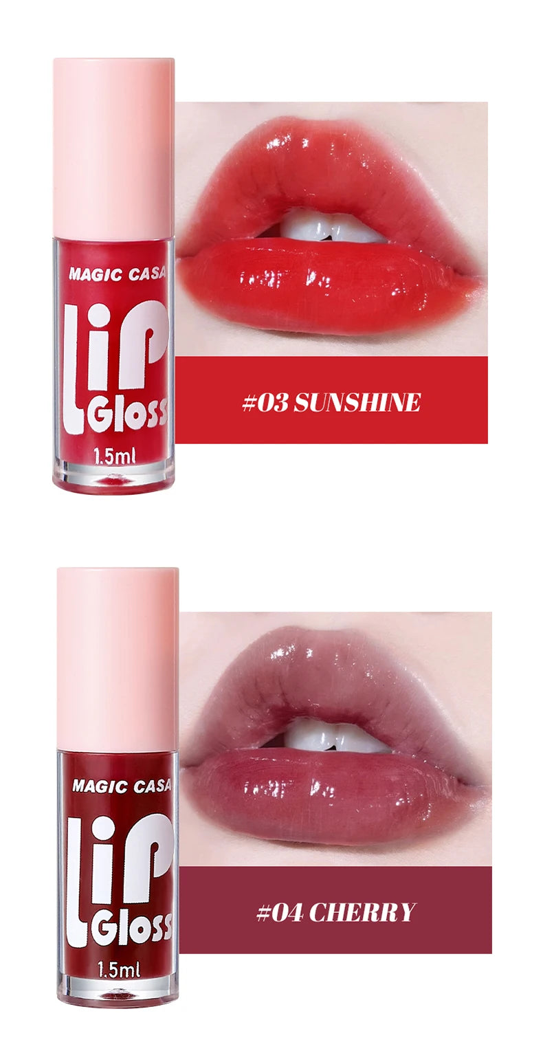 MAGIC CASA 6pcs Hydrating Jelly Lip Oil Set – Long-Lasting Moisturizing & Shimmering Liquid Lip Hydration