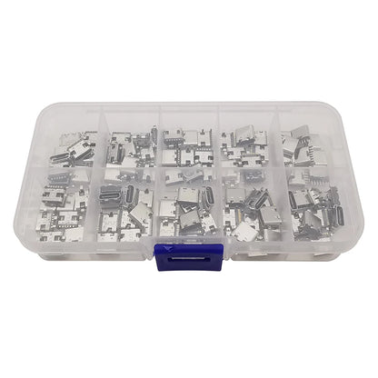 100Pcs Type-C USB Female Charging Socket Connector – 6Pin & 16Pin PCB Soldering DIY Repair Adapter