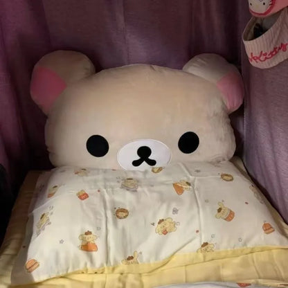 Kawaii Rilakkuma Plush Hand Pillow - 40/60cm Soft Warm Cartoon Bear Cushion & Birthday Gift