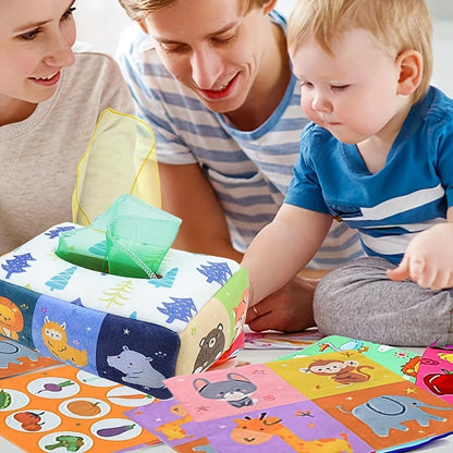 Baby Montessori Magic Tissue Box – Educational Sensory Learning Activity Toy for Kids, Finger Exercise Busy Board