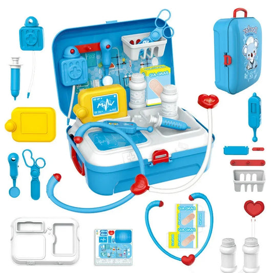 17pcs Kids Doctor Pretend Play Set - Portable Backpack Medical Kit Toy for Role Play Learning & Gift