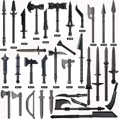 Military Knight Building Blocks - Medieval Soldier Figures with Weapons & Accessories Mini Bricks Set