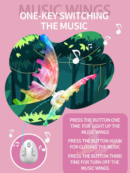 Moving Luminous Music Elf with Butterfly Wings – Indoor/Outdoor Back Decoration Toy Gift (No Battery Included)"