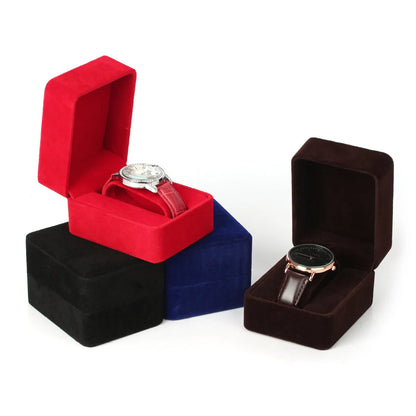 Flannelette Watch Packaging Box – Black Jewelry Storage Organizer for Bracelets, Women & Men Gift Wholesale