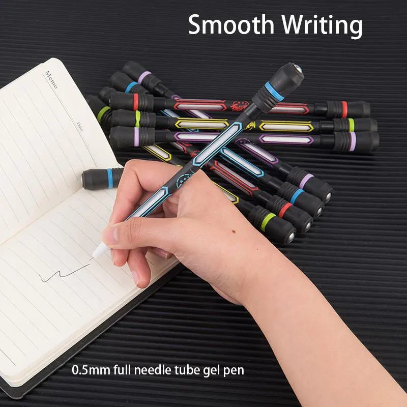 Creative Spinning Pen Hand Spinner Toy - Stress-Relieving Rotating Anti-Slip Writing Pens - 0.5mm Student Stationery (4/2Pcs)