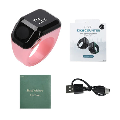 Digital Ring Counter - Bluetooth App Control OLED Display Rechargeable Prayer Counter