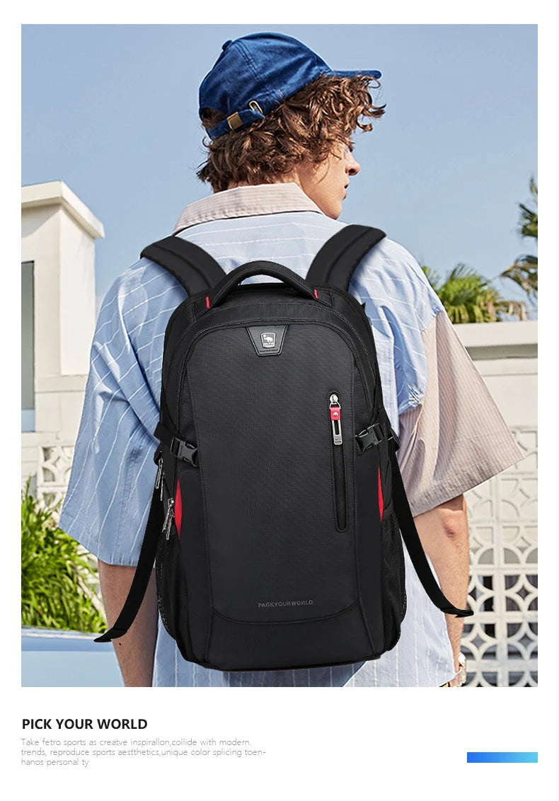 OIWAS 14" Laptop Backpack – 29L Waterproof Nylon School, Travel & Casual Bag for Teenagers & Men