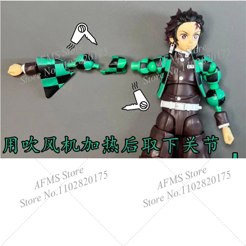 1/12 Scale Kamado Tanjirou Collectible Figure – Classic Plaid Jacket Cosplay Uniform 6-Inch Male Action Figure