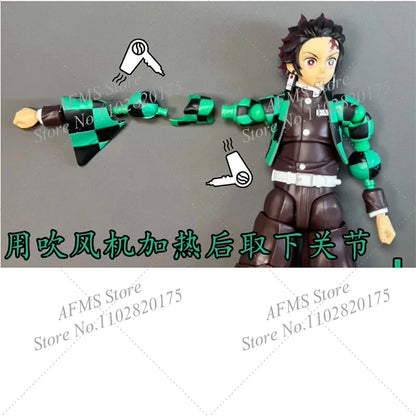 1/12 Scale Kamado Tanjirou Collectible Figure – Classic Plaid Jacket Cosplay Uniform 6-Inch Male Action Figure